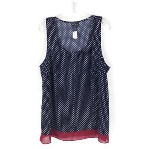 Market & Spruce Stitch Fix Randall Scoop Neck Polka Dot Dressy Tank Top Women XL